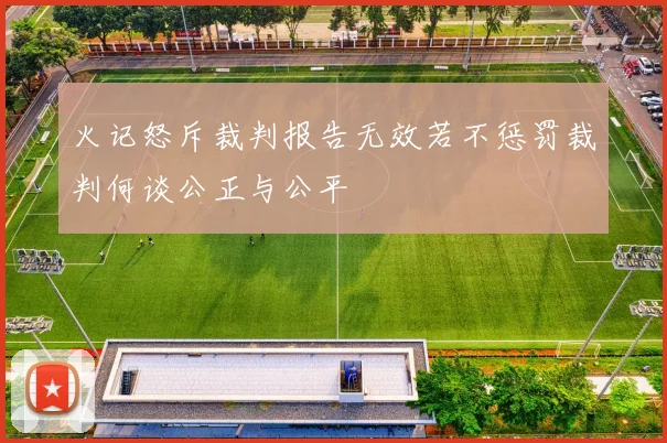 火记怒斥裁判报告无效若不惩罚裁判何谈公正与公平